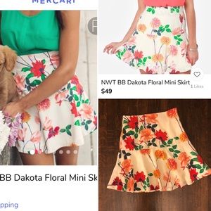 BB Dakota mini floral skirt